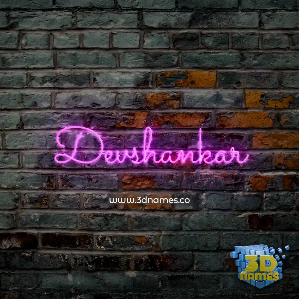 devshankar in Pink Neon style - 3D name wallpaper