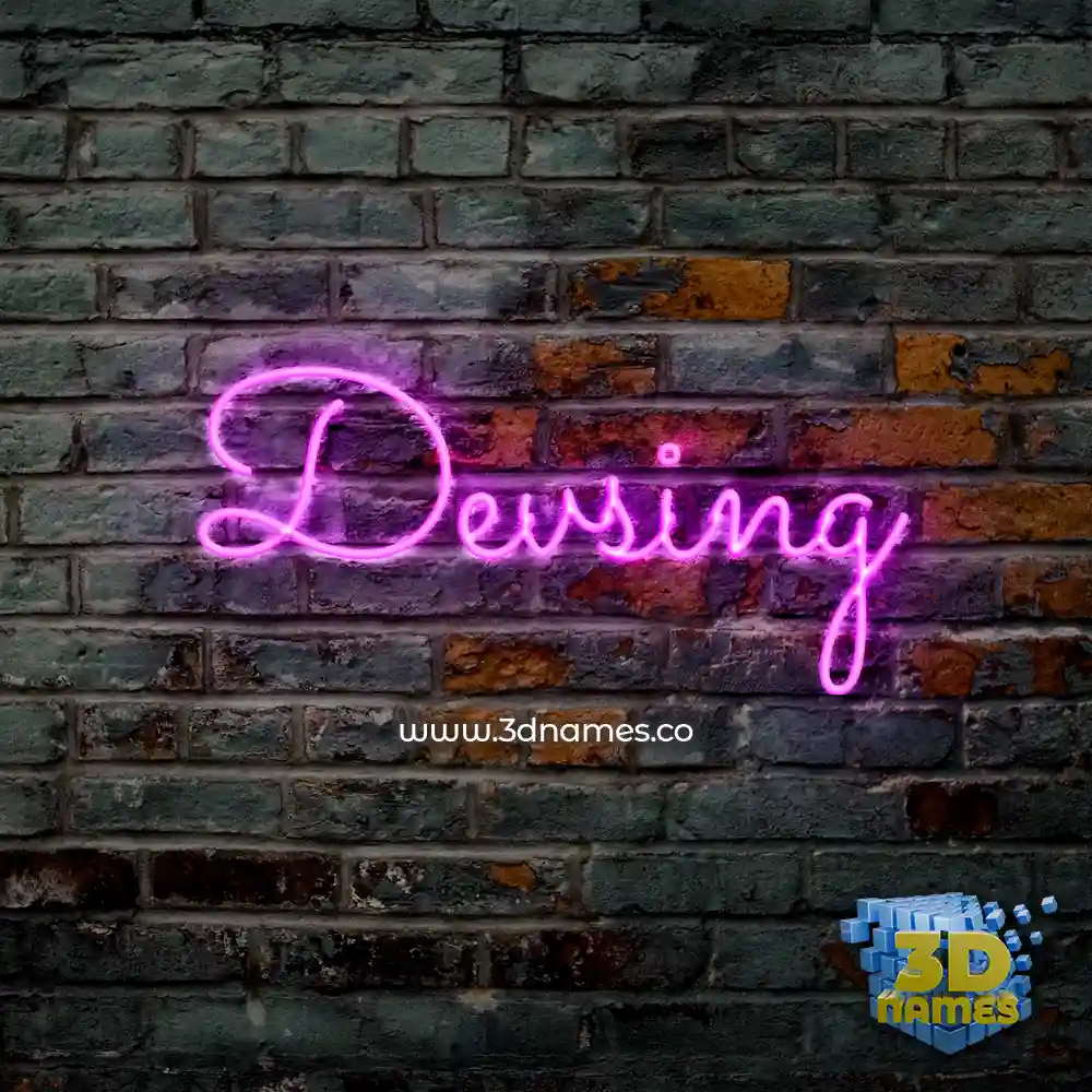 devsing in Pink Neon style - 3D name wallpaper