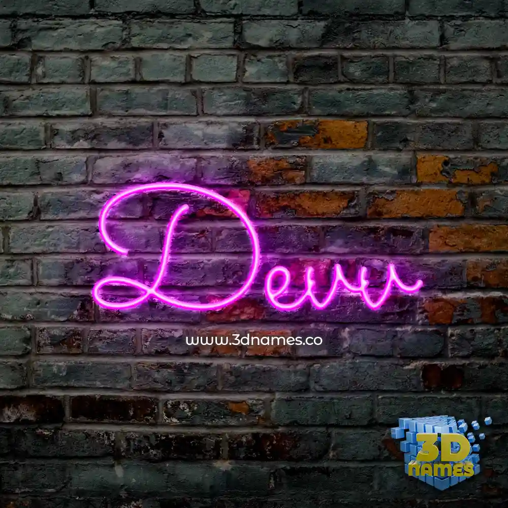 devv in Pink Neon style - 3D name wallpaper