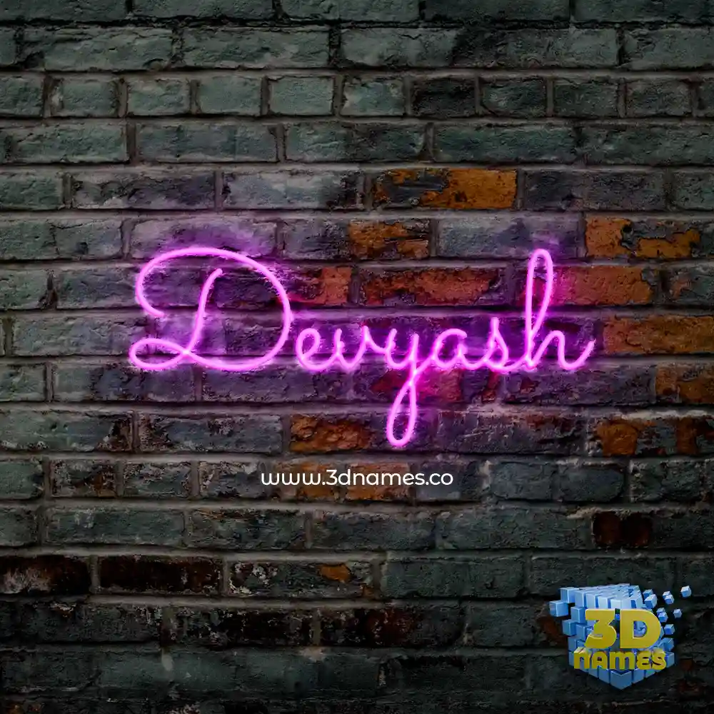 devyash in Pink Neon style - 3D name wallpaper
