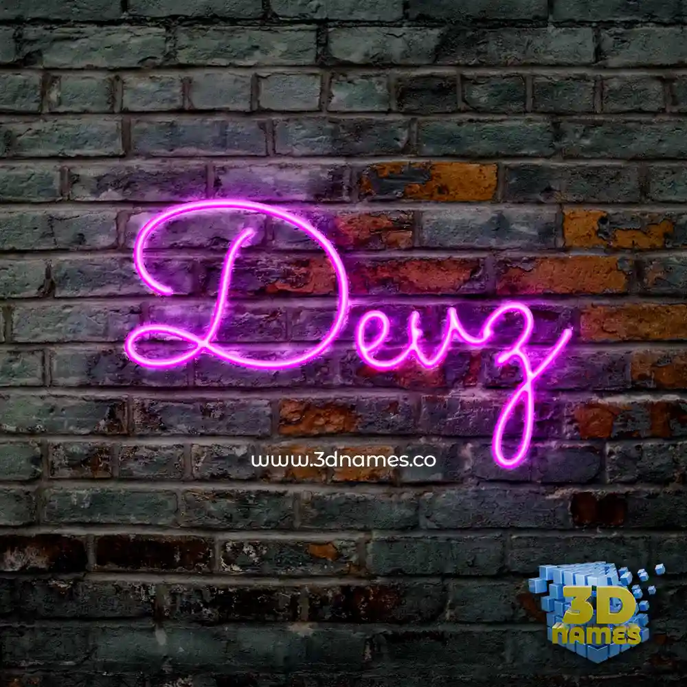 devz in Pink Neon style - 3D name wallpaper