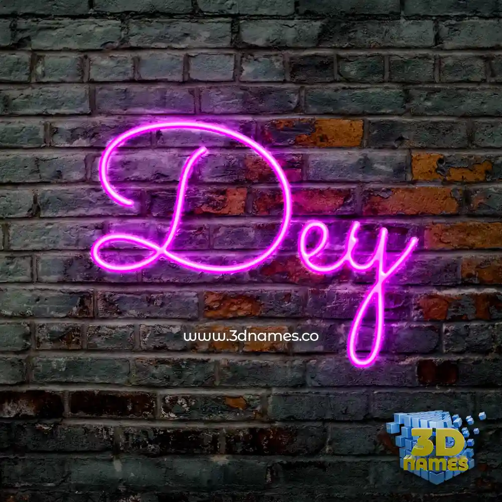 dey in Pink Neon style - 3D name wallpaper