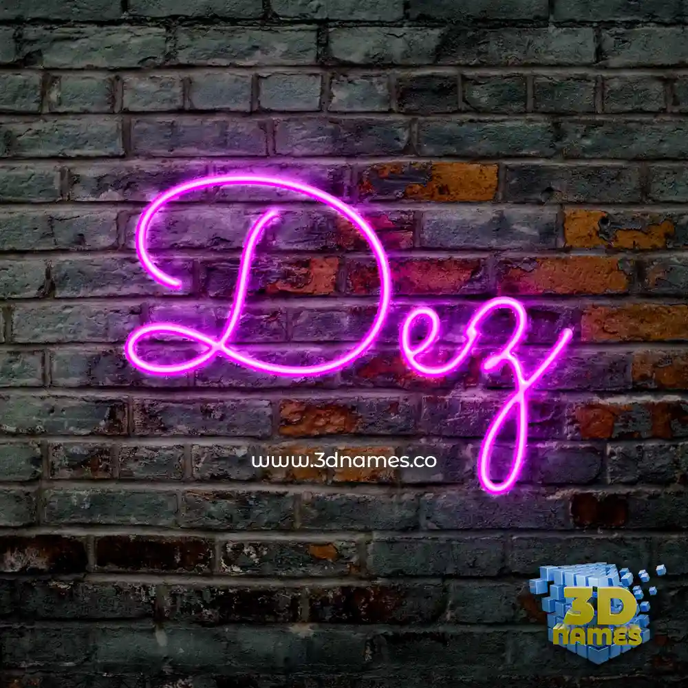 dez in Pink Neon style - 3D name wallpaper