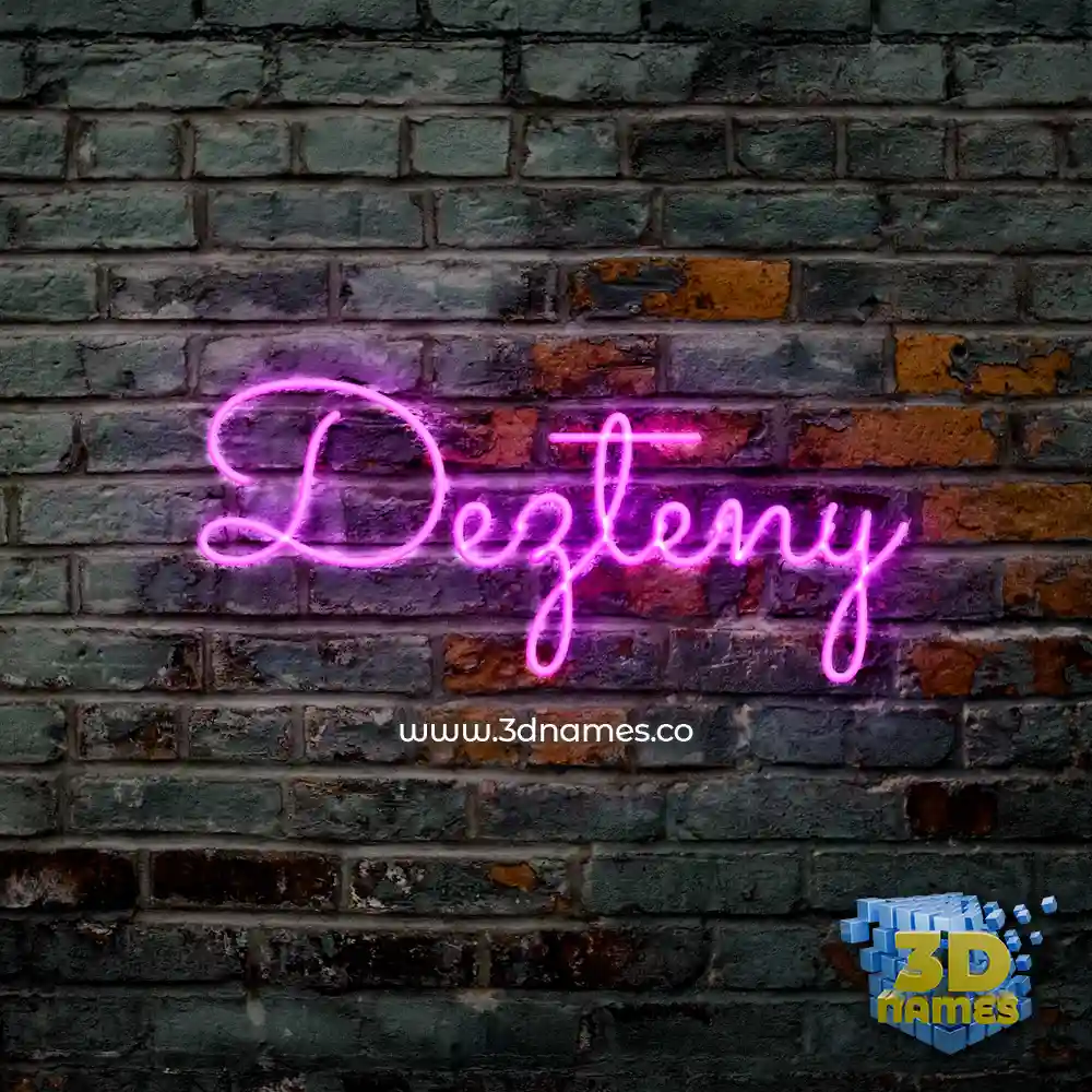 dezteny in Pink Neon style - 3D name wallpaper