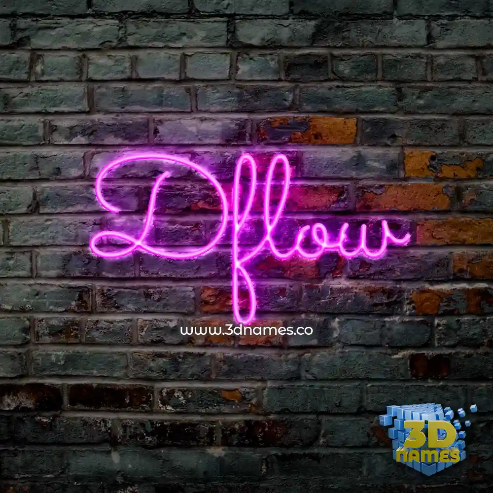 dflow in Pink Neon style - 3D name wallpaper