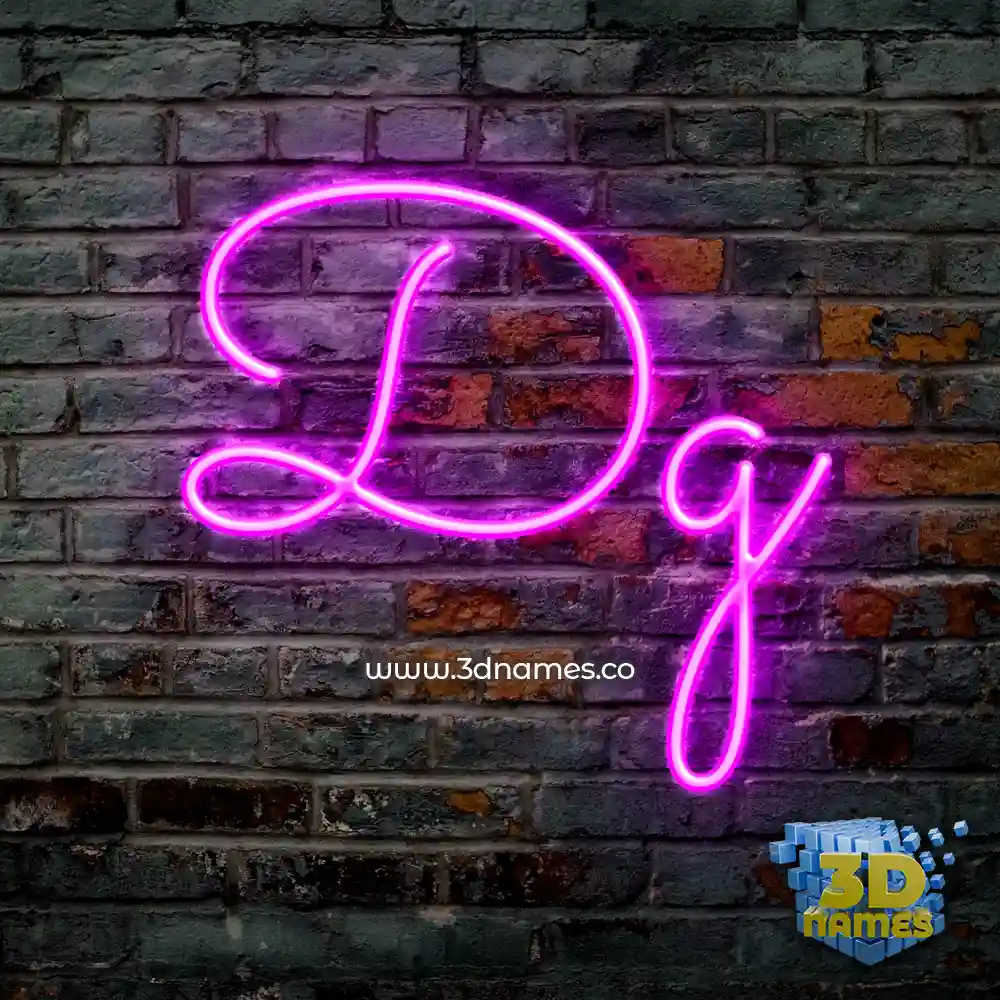 dg in Pink Neon style - 3D name wallpaper