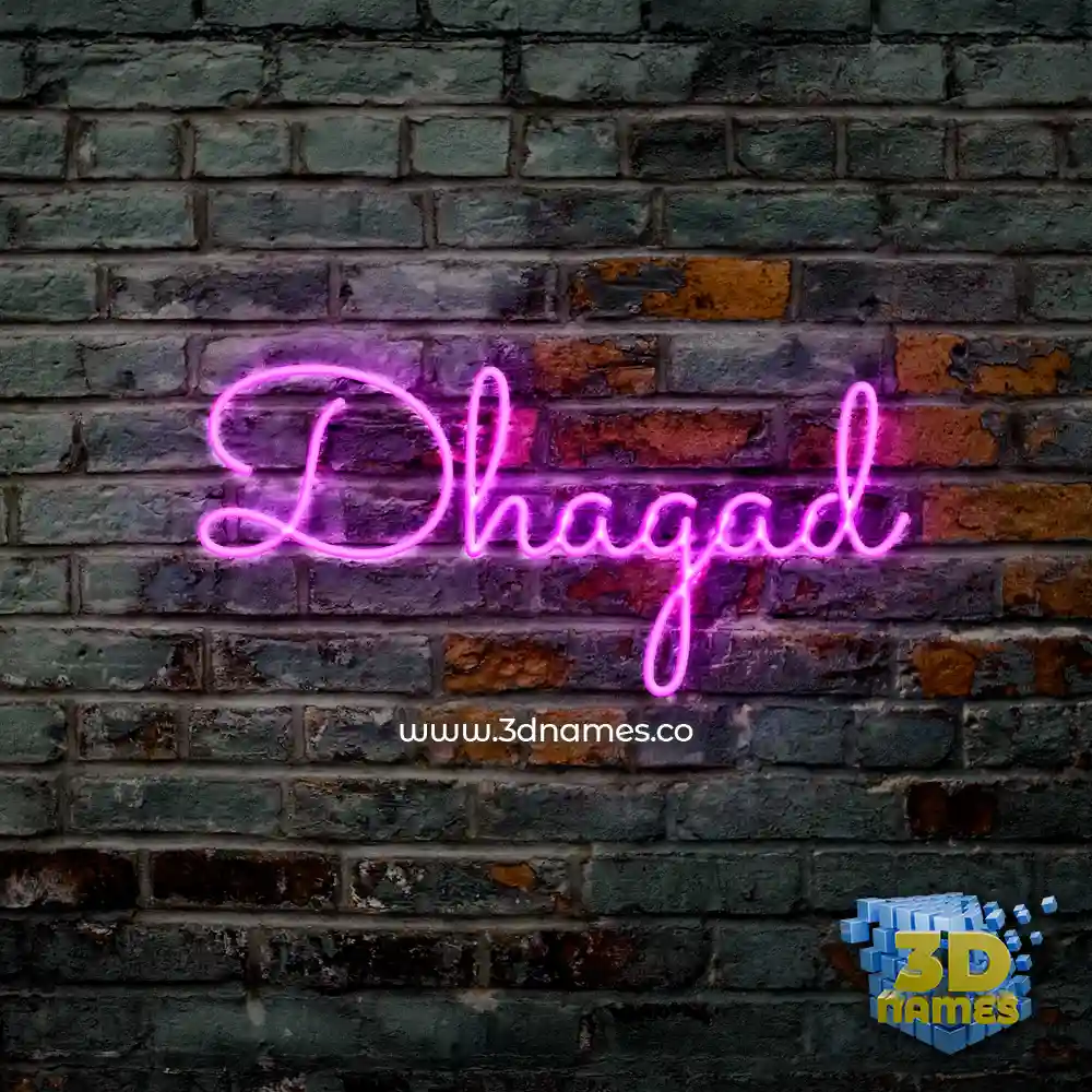 dhagad in Pink Neon style - 3D name wallpaper