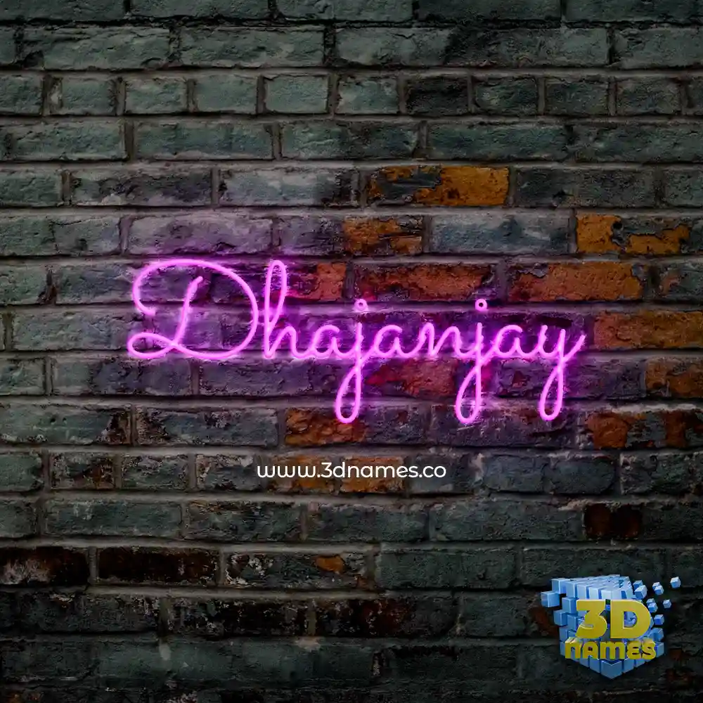 dhajanjay in Pink Neon style - 3D name wallpaper