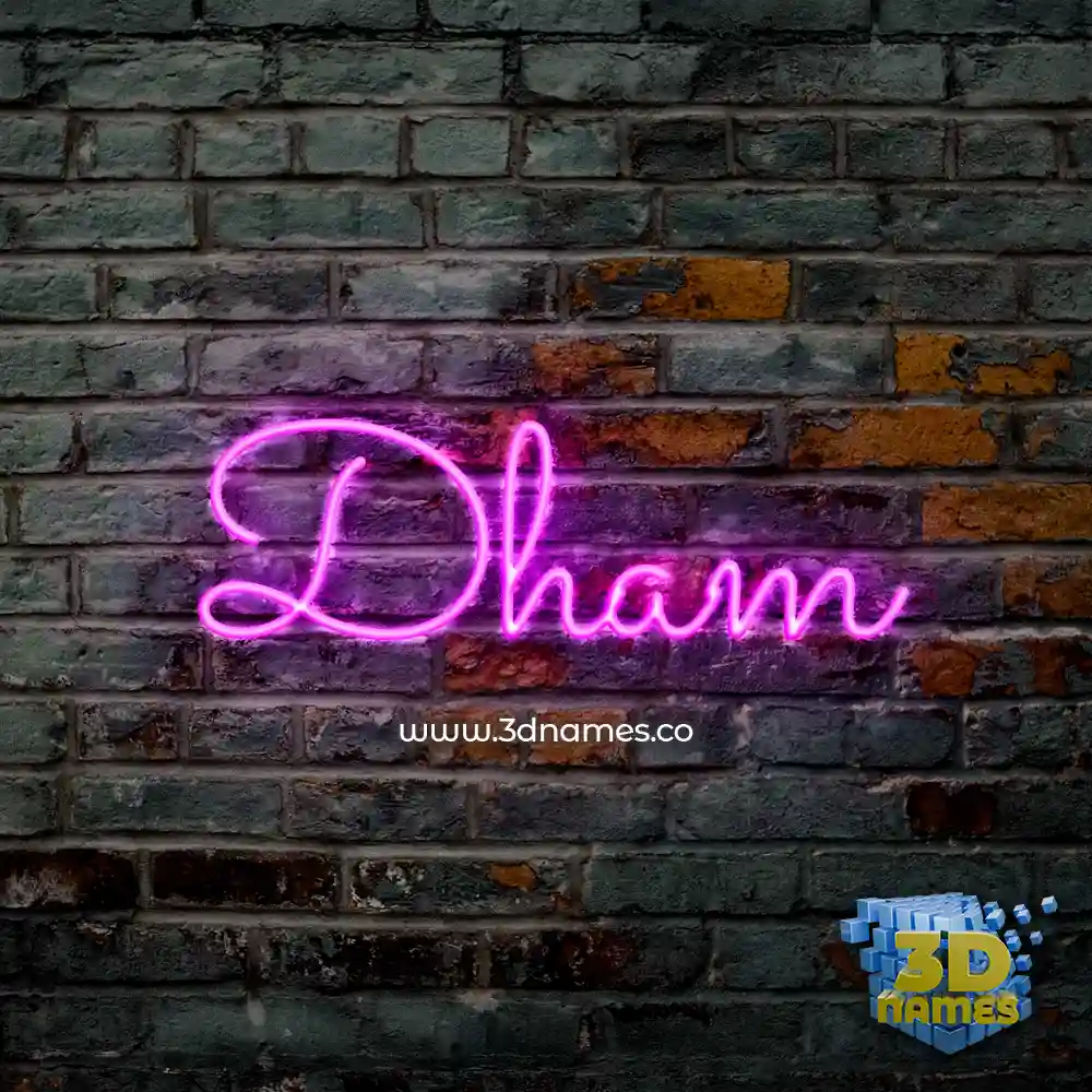 dham in Pink Neon style - 3D name wallpaper