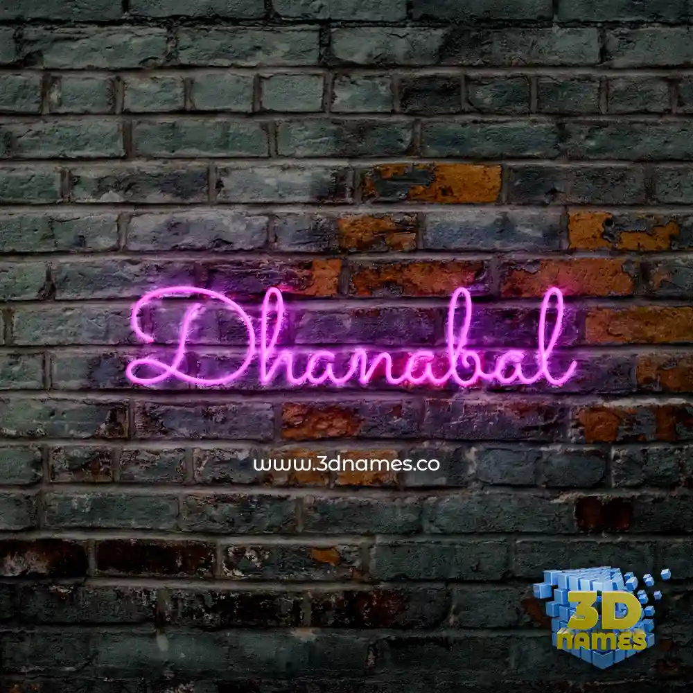 dhanabal in Pink Neon style - 3D name wallpaper