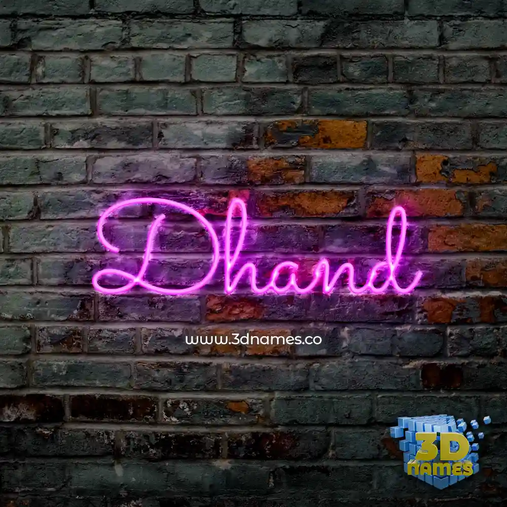 dhand in Pink Neon style - 3D name wallpaper