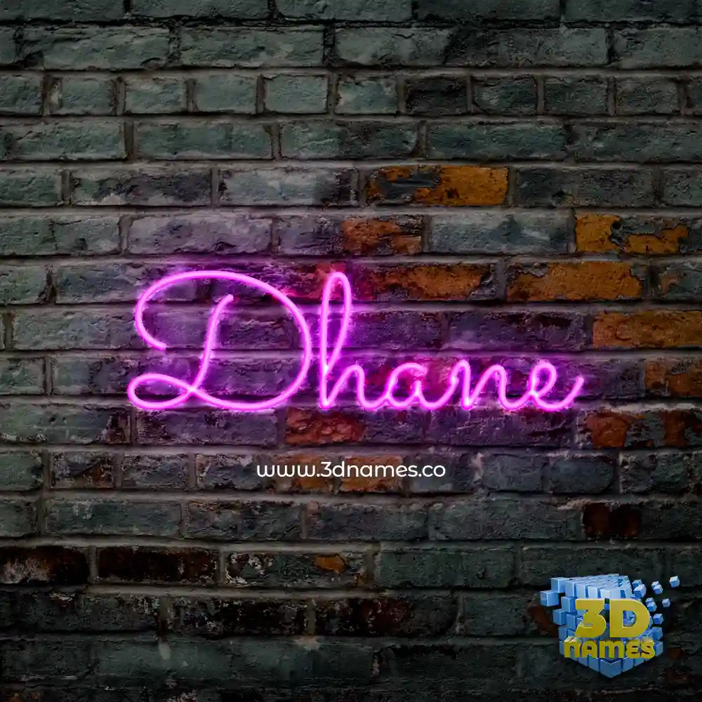 dhane in Pink Neon style - 3D name wallpaper
