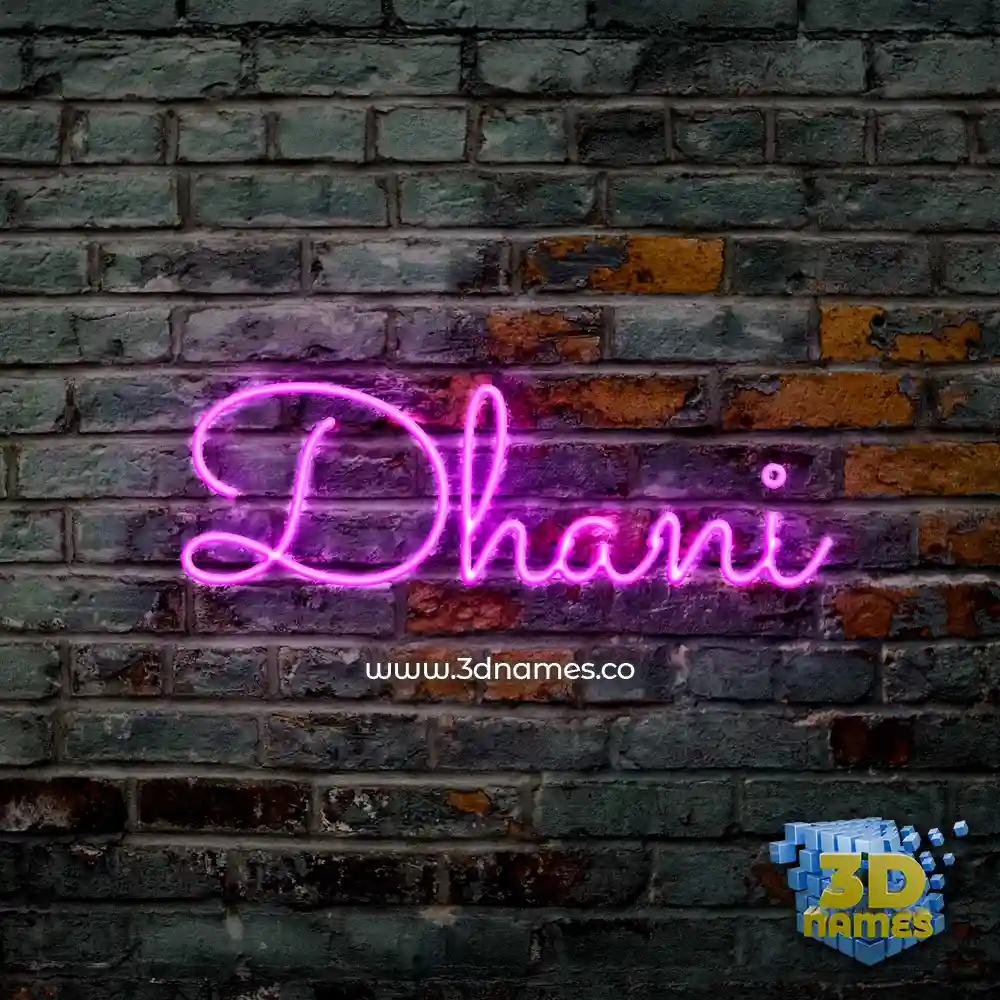 dhani in Pink Neon style - 3D name wallpaper