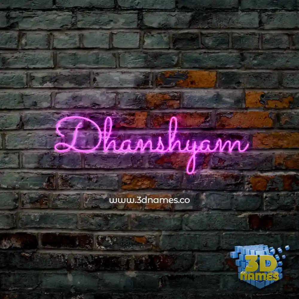 dhanshyam in Pink Neon style - 3D name wallpaper