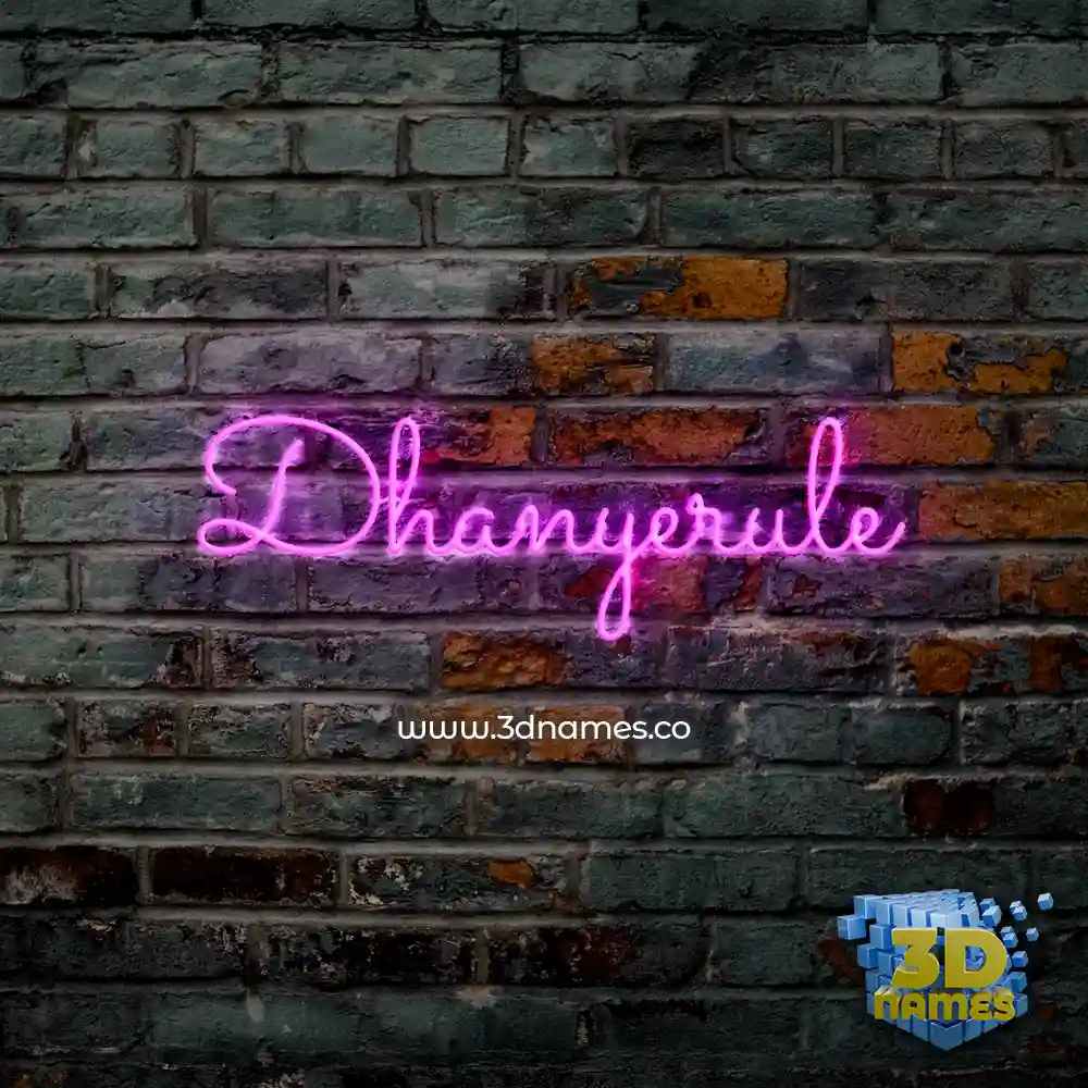 dhanyerule in Pink Neon style - 3D name wallpaper