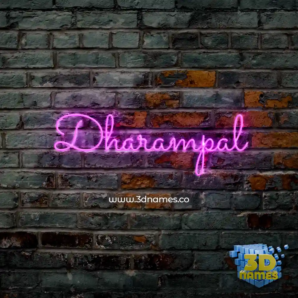 dharampal in Pink Neon style - 3D name wallpaper