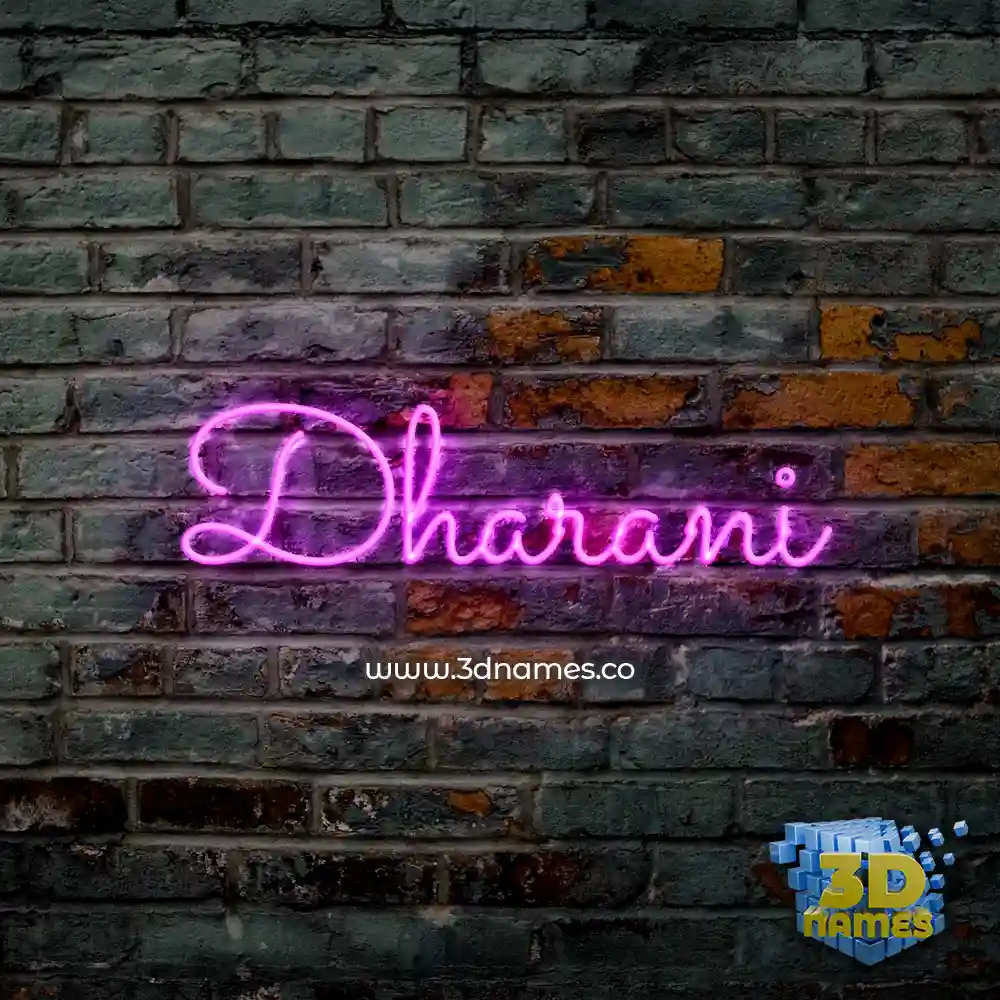 dharani in Pink Neon style - 3D name wallpaper