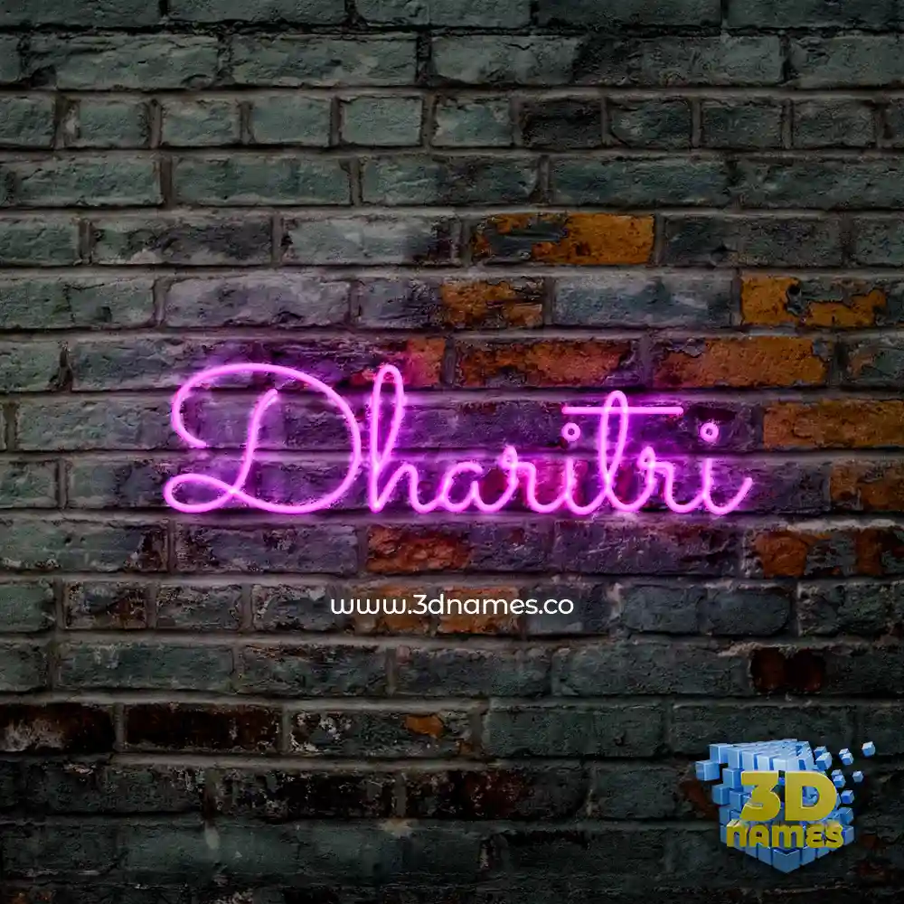 dharitri in Pink Neon style - 3D name wallpaper