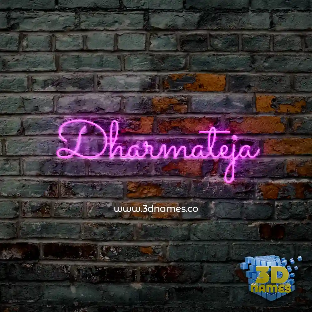 dharmateja in Pink Neon style - 3D name wallpaper