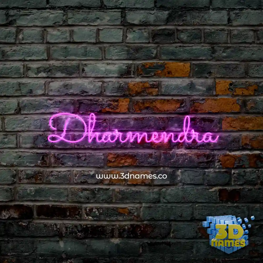 dharmendra in Pink Neon style - 3D name wallpaper