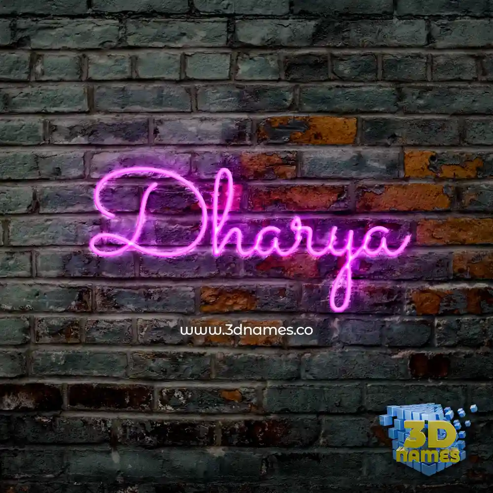 dharya in Pink Neon style - 3D name wallpaper
