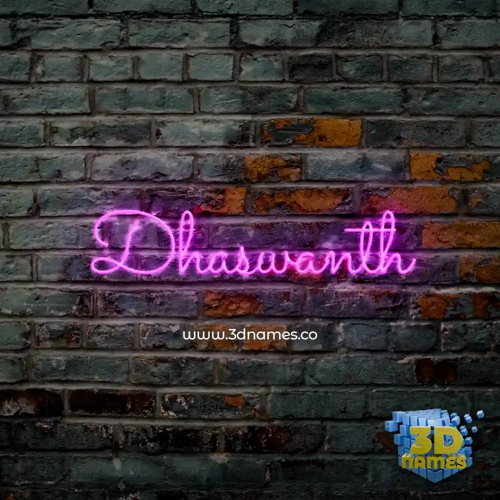 dhaswanth in Pink Neon style - 3D name wallpaper
