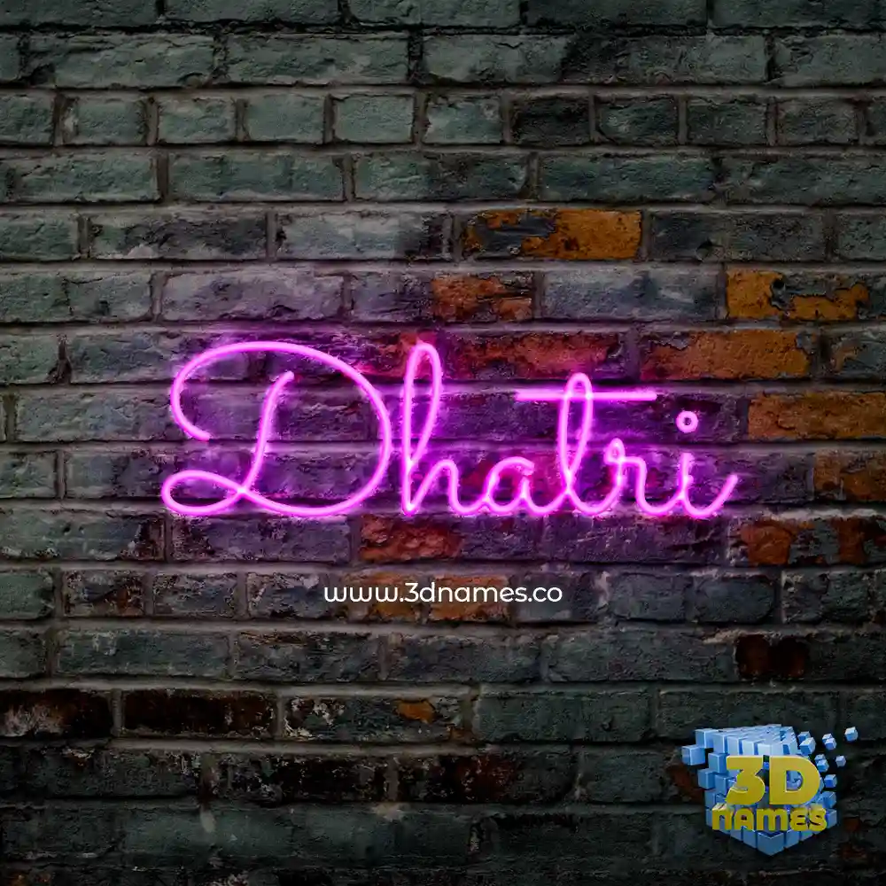 dhatri in Pink Neon style - 3D name wallpaper