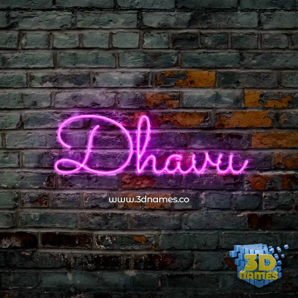 dhavu in Pink Neon style - 3D name wallpaper