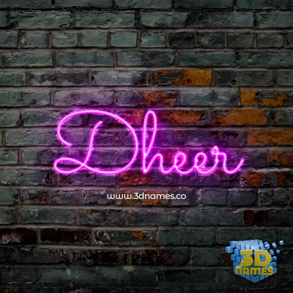dheer in Pink Neon style - 3D name wallpaper