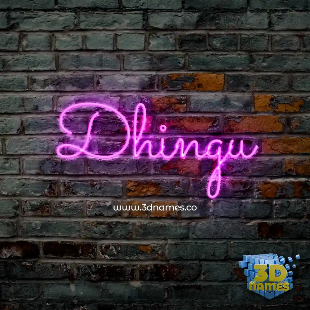 dhingu in Pink Neon style - 3D name wallpaper