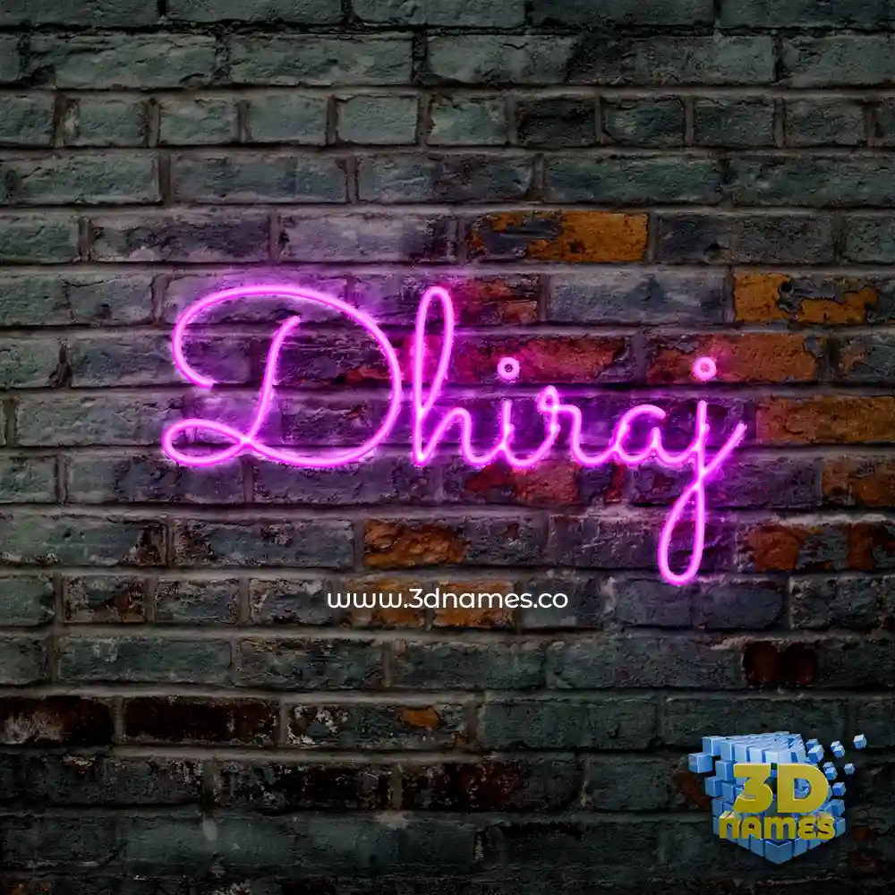 dhiraj in Pink Neon style - 3D name wallpaper