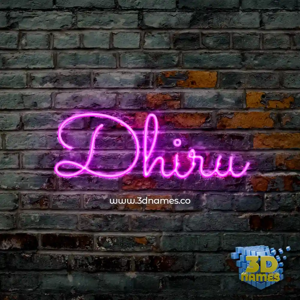 dhiru in Pink Neon style - 3D name wallpaper