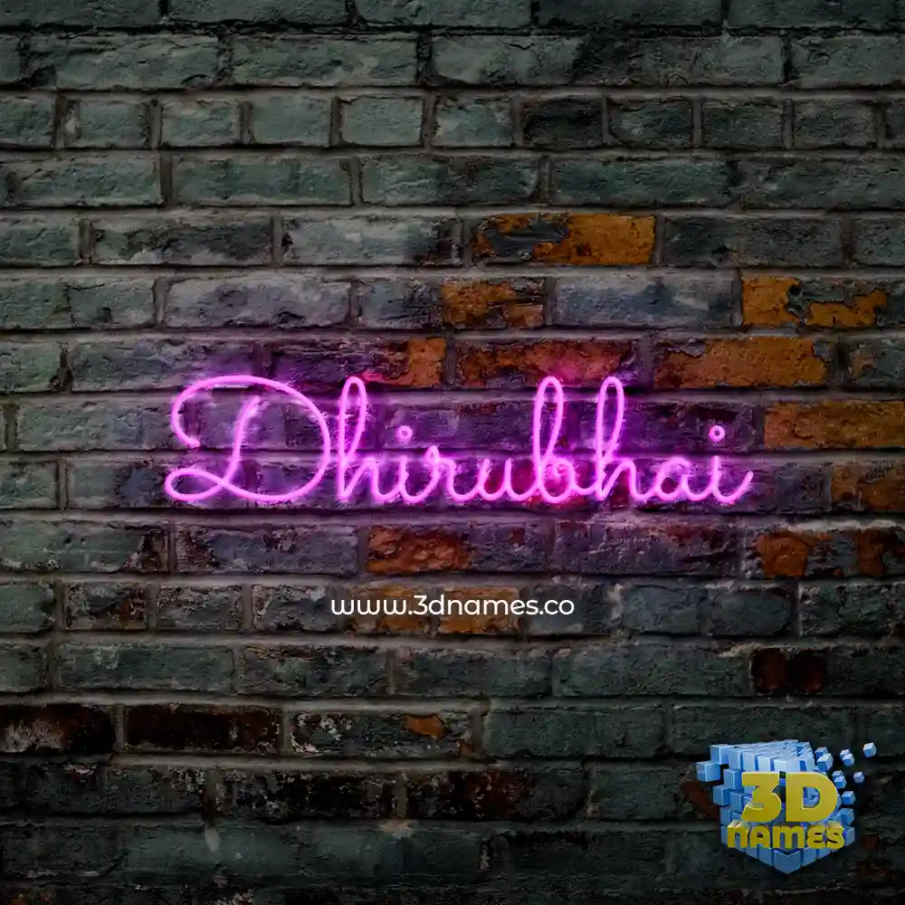 dhirubhai in Pink Neon style - 3D name wallpaper