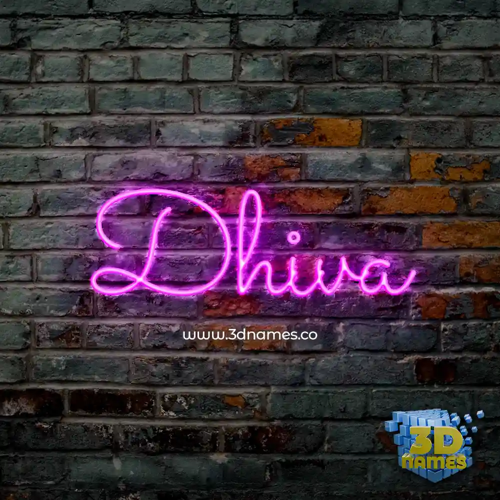 dhiva in Pink Neon style - 3D name wallpaper