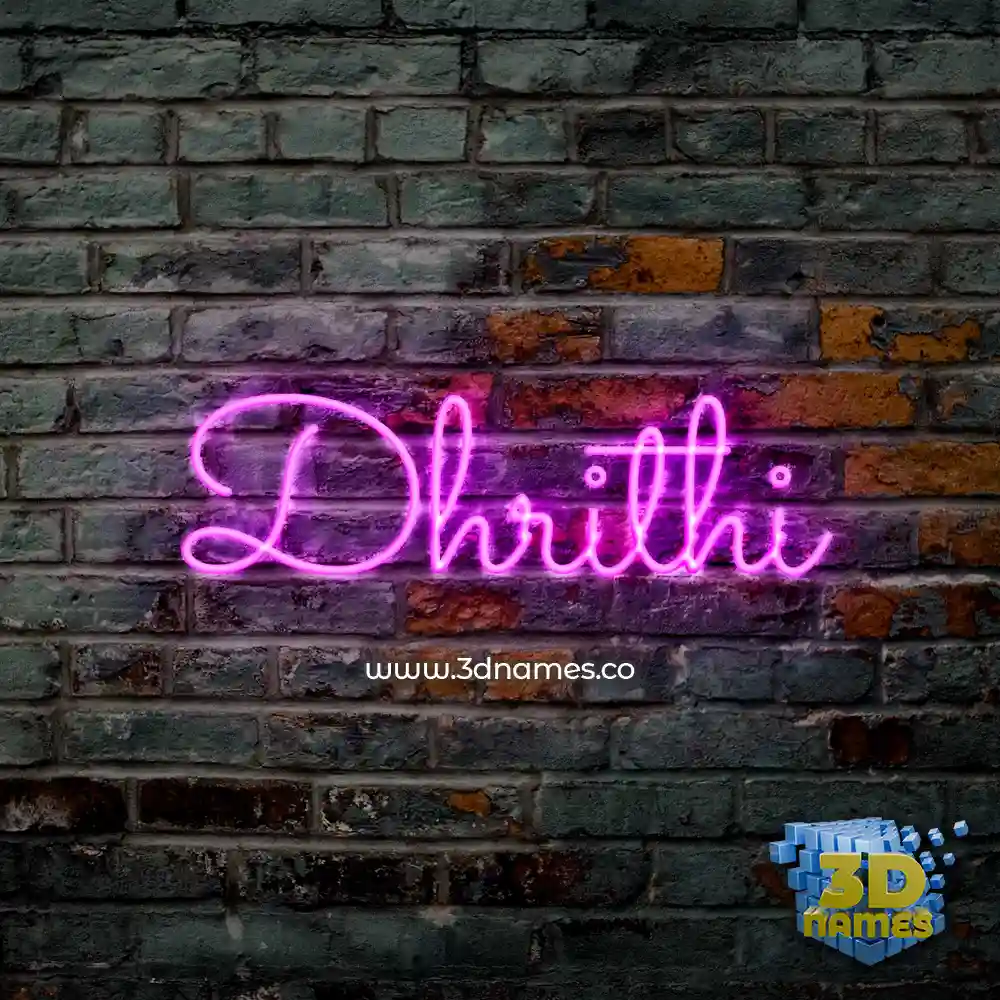 dhrithi in Pink Neon style - 3D name wallpaper
