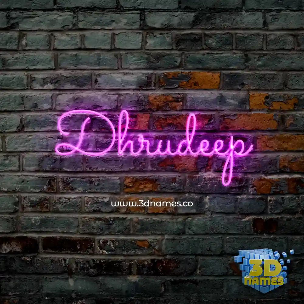 dhrudeep in Pink Neon style - 3D name wallpaper