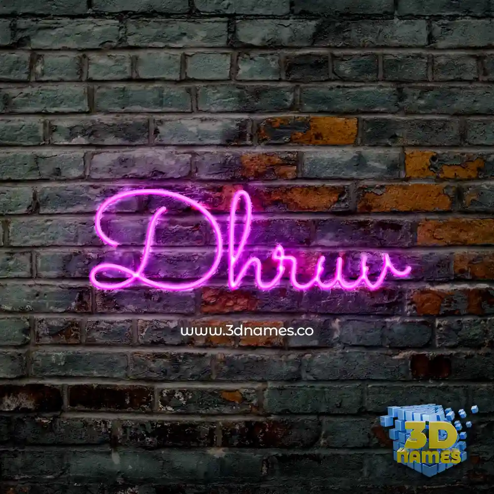 dhruv in Pink Neon style - 3D name wallpaper