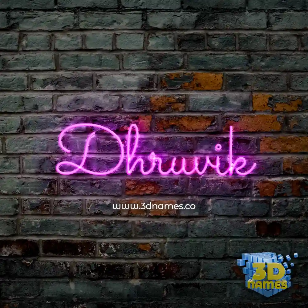 dhruvik in Pink Neon style - 3D name wallpaper