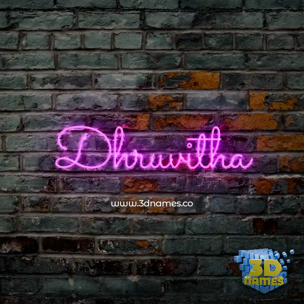 dhruvitha in Pink Neon style - 3D name wallpaper