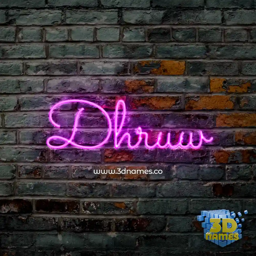 dhruw in Pink Neon style - 3D name wallpaper