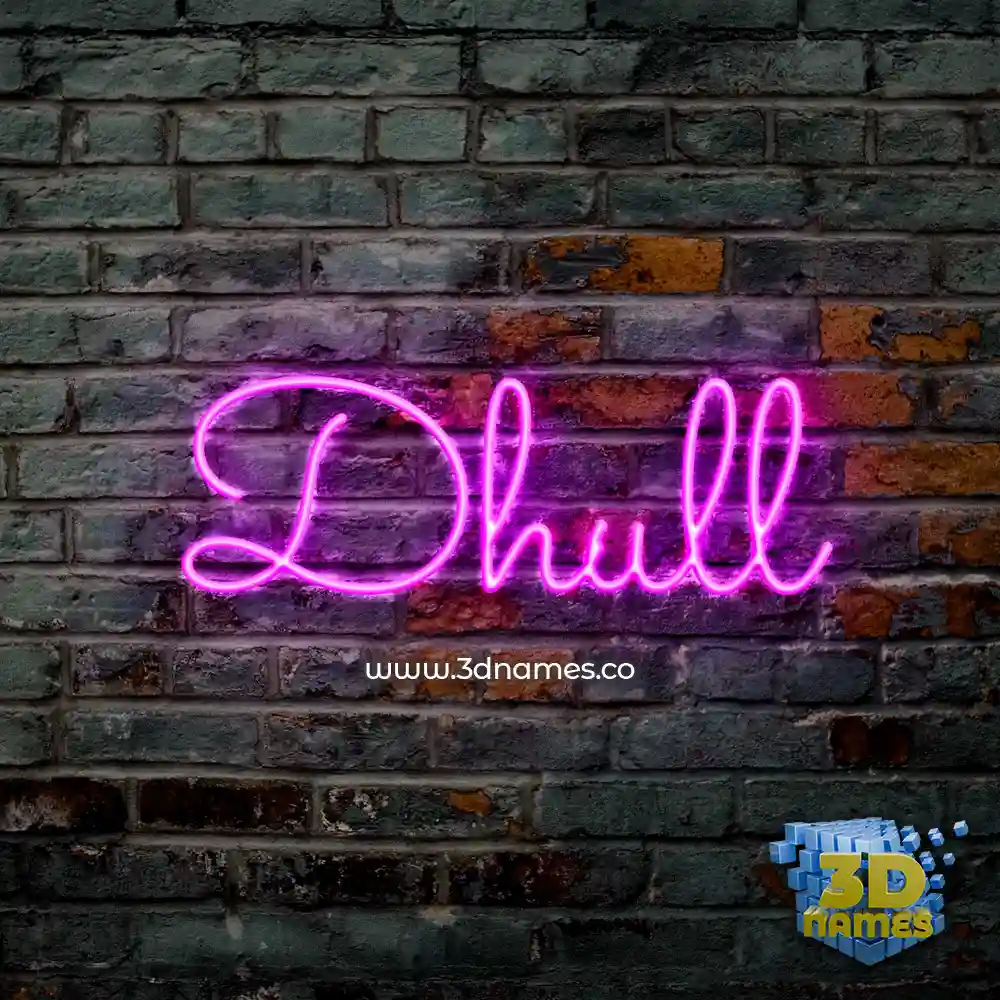 dhull in Pink Neon style - 3D name wallpaper