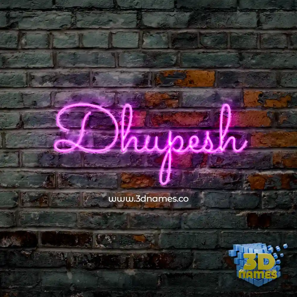 dhupesh in Pink Neon style - 3D name wallpaper