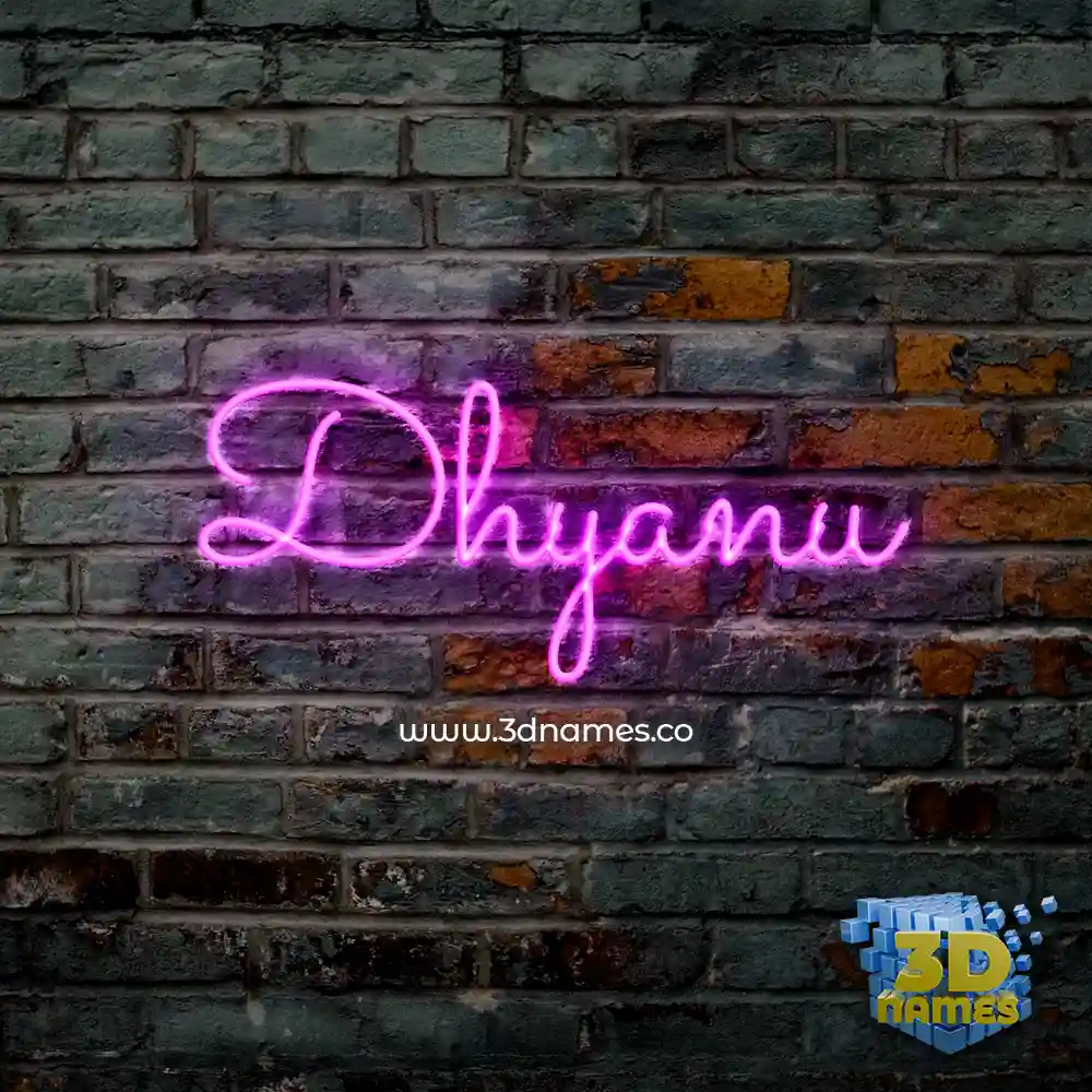 dhyanu in Pink Neon style - 3D name wallpaper
