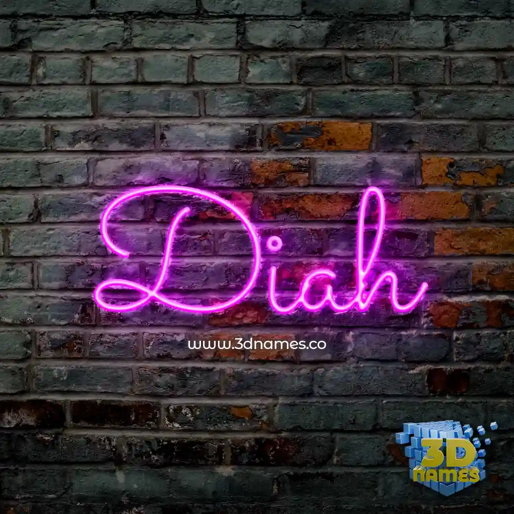 diah in Pink Neon style - 3D name wallpaper