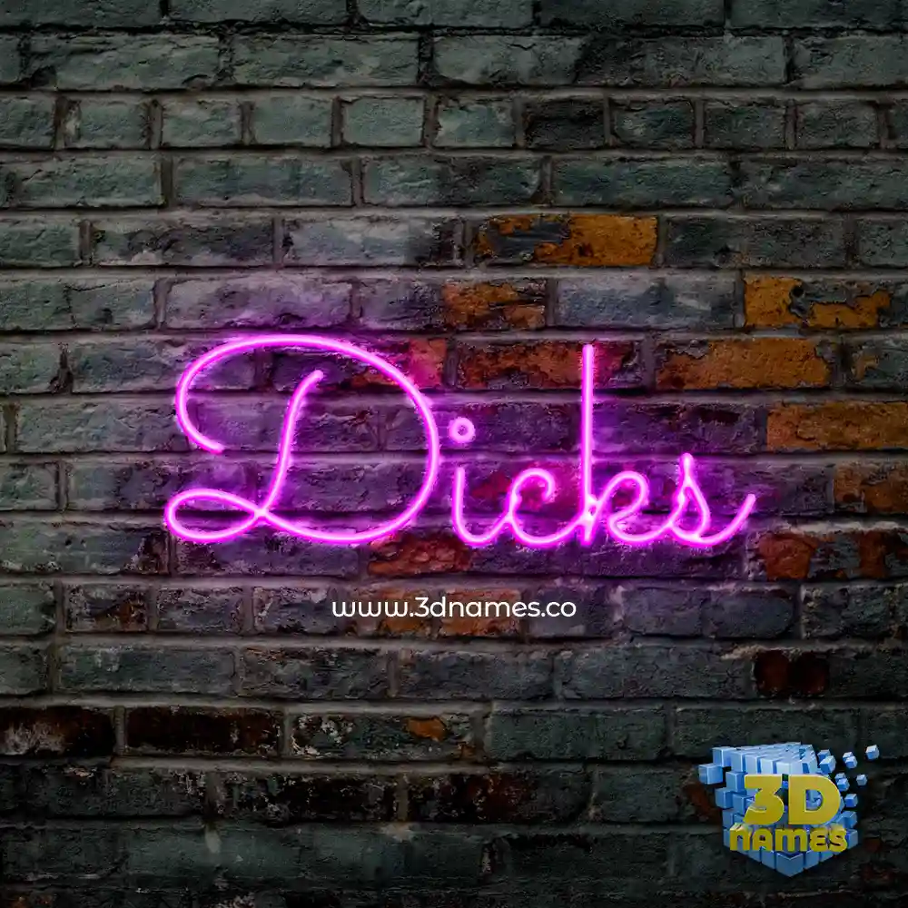 dicks in Pink Neon style - 3D name wallpaper
