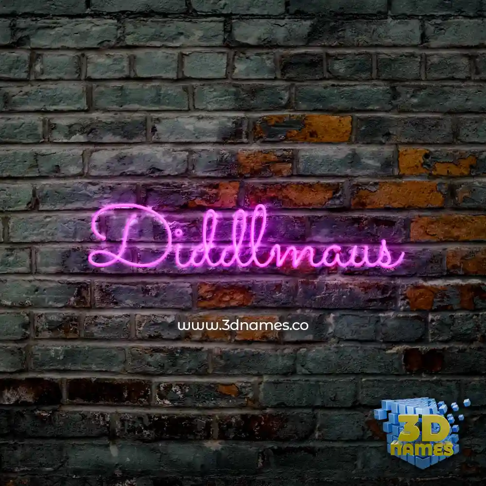 diddlmaus in Pink Neon style - 3D name wallpaper