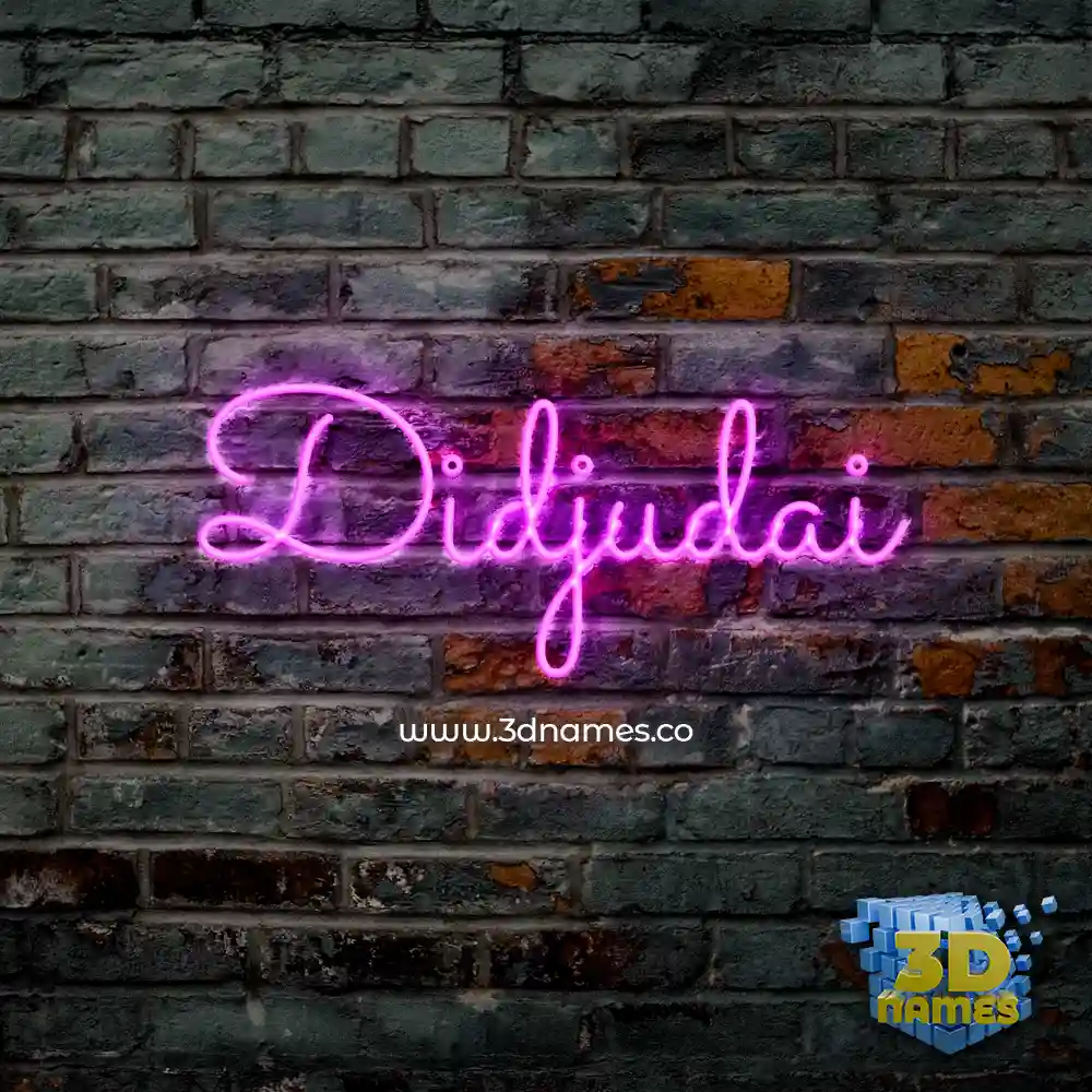didjudai in Pink Neon style - 3D name wallpaper