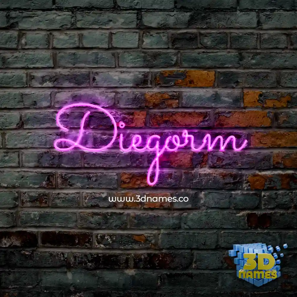 diegorm in Pink Neon style - 3D name wallpaper