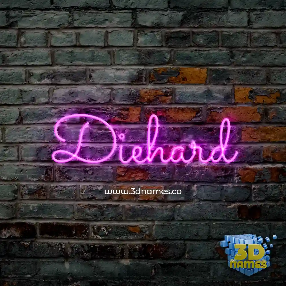 diehard in Pink Neon style - 3D name wallpaper