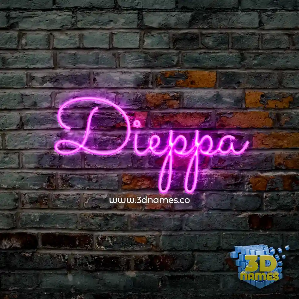 dieppa in Pink Neon style - 3D name wallpaper
